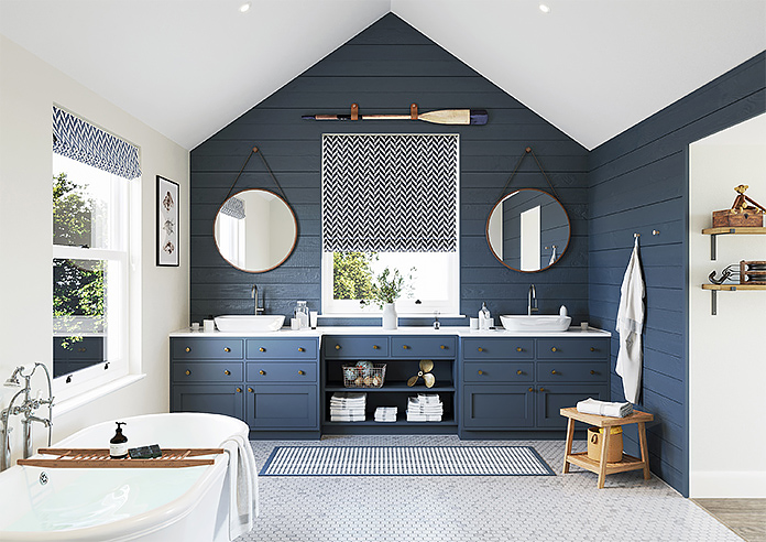 Chevron Stripe, Navy - Twist&Fit Roman Blind - Image 8